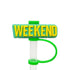 Straw Mouthpiece Silicone Dust Plug Decorative Buckle Clip Personalized Letter Label for Tumblers